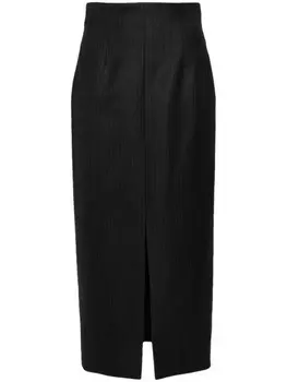 Alexander McQueen юбка-карандаш в тонкую полоску, серый
