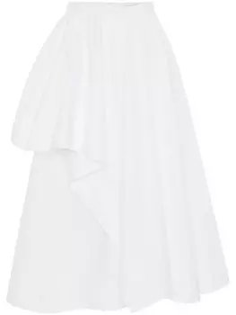 Alexander McQueen юбка миди асимметричного кроя, белый