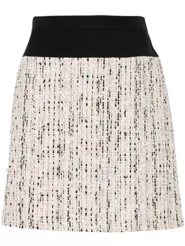 Alexander McQueen юбка мини Hybrid Tweed, нейтральный цвет