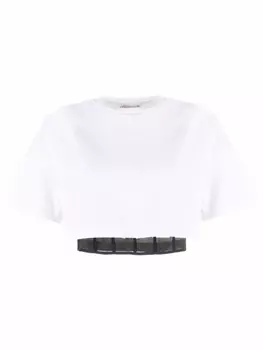 Alexander McQueen укороченная футболка, белый