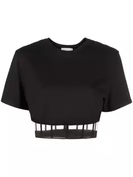 Alexander McQueen укороченная футболка, черный