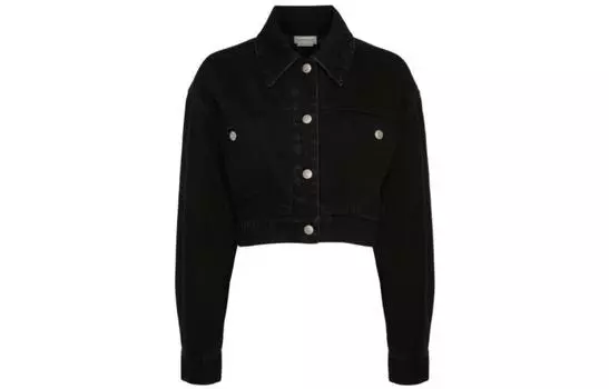 Alexander McQueen Укороченное пальто FW22, женское, черное