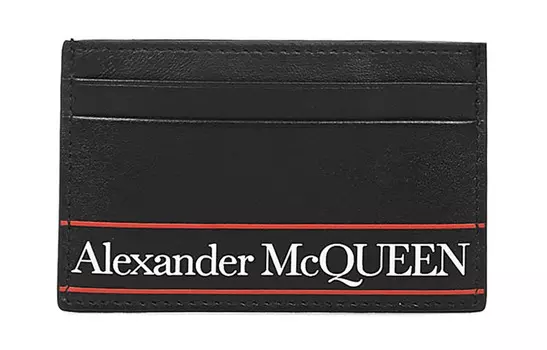 Alexander McQueen Визитница из коровьей кожи, мужская, черная