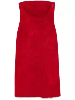 Alexander McQueen замшевое платье мини, красный