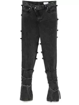 Alexander McQueen завязанные джинсы, черный
