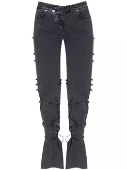 Alexander McQueen завязанные джинсы, серый
