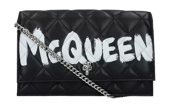 Alexander McQueen Женская кожаная сумка через плечо, черная