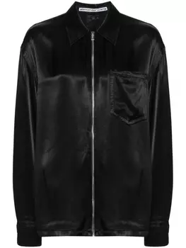 Alexander Wang атласная рубашка на молнии, черный