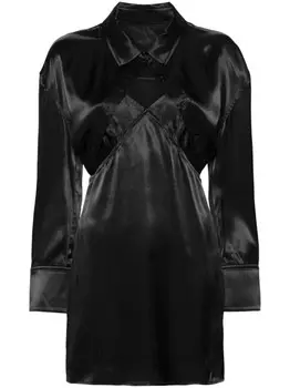 Alexander Wang атласное платье-комбинация, черный