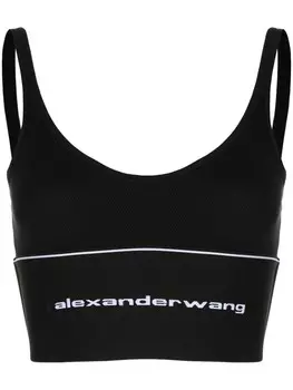 Alexander Wang бюстгальтер с логотипом, черный