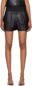 Alexander Wang Черные кожаные шорты сафари