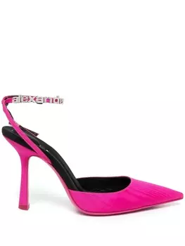 Alexander Wang Delphine 105mm logo-strap pumps, розовый