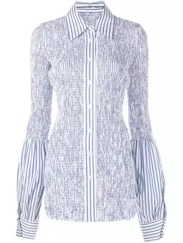Alexander Wang длинная рубашка в полоску, синий