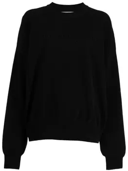 Alexander Wang джемпер в рубчик с тисненым логотипом, черный