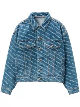 Alexander Wang джинсовая куртка с логотипом, синий