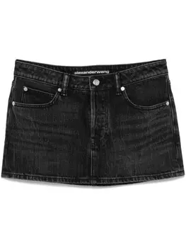 Alexander Wang джинсовая юбка мини с кристаллами, черный