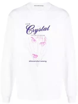 Alexander Wang футболка Club Crystal с графичным принтом, белый