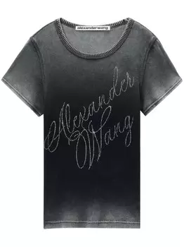 Alexander Wang футболка Hotfix с логотипом Cursive, серый