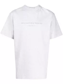 Alexander Wang футболка с логотипом и блестками, серый