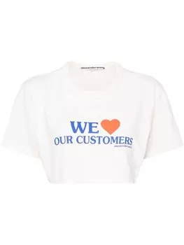 Alexander Wang футболка с принтом We Love Our Customers, белый