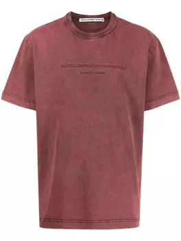 Alexander Wang футболка с тисненым логотипом, красный