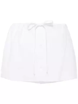 Alexander Wang хлопковая юбка-шорты, украшенная кристаллами, белый