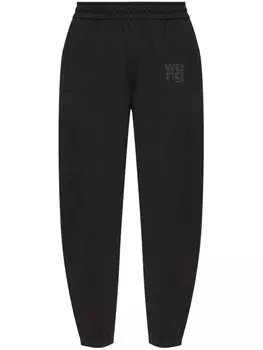Alexander Wang хлопковые спортивные брюки с логотипом-фонариком, черный