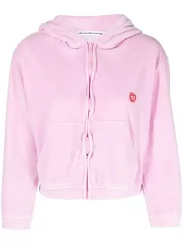 Alexander Wang худи на молнии с логотипом, розовый