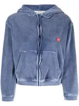 Alexander Wang худи на молнии с логотипом, черный