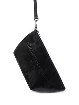 Alexander Wang кожаный мешочек с тисненым логотипом, черный