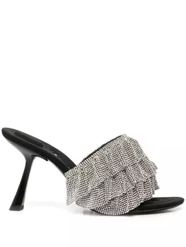 Alexander Wang мюли Nala 105 с оборками и кристаллами, черный