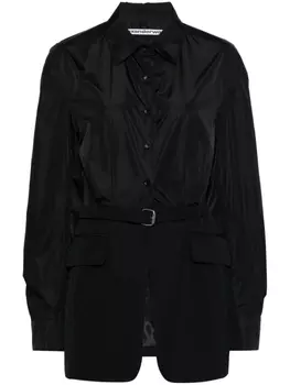 Alexander Wang пиджак-рубашка с поясом, черный