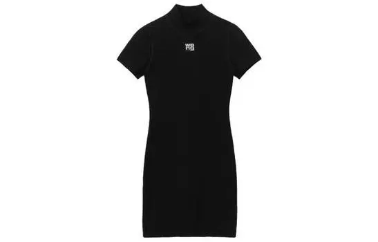 Alexander Wang Платье с короткими рукавами, женское, черное
