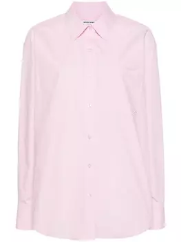 Alexander Wang поплиновая рубашка с логотипом, розовый
