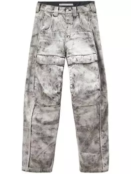 Alexander Wang потертые широкие брюки, серый