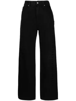 Alexander Wang прямые брюки EZ с вышивкой, черный