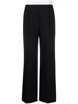 Alexander Wang прямые брюки с логотипом, черный