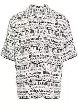 Alexander Wang рубашка с принтом Newspaper, белый