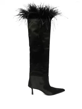 Alexander Wang сапоги Viola с перьями, черный