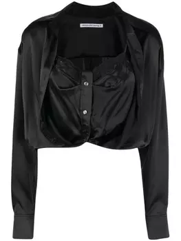 Alexander Wang шелковая рубашка без застежки, черный