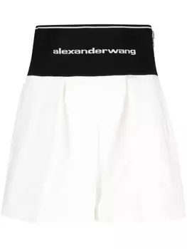 Alexander Wang шорты строгого кроя с логотипом на поясе, белый