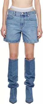 Alexander Wang Синие многослойные джинсовые шорты