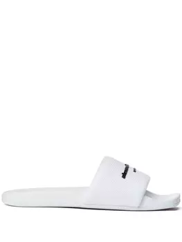 Alexander Wang слайды с тисненым логотипом Aw Pool, белый