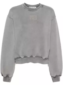 Alexander Wang толстовка с тисненым логотипом, серый