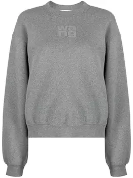 Alexander Wang толстовка с тисненым логотипом, серый