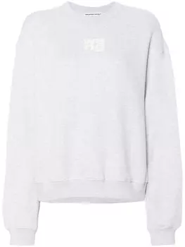 Alexander Wang толстовка с тисненым логотипом, серый