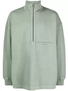 Alexander Wang толстовка с воротником на молнии, зеленый