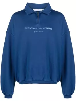 Alexander Wang толстовка с вышитым логотипом, синий