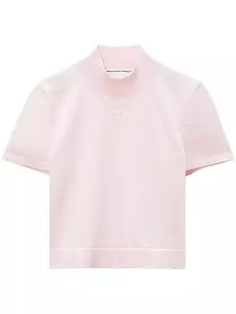 Alexander Wang трикотажный топ с тисненым логотипом, розовый