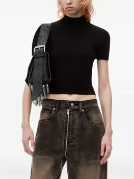 Alexander Wang трикотажный топ с тисненым логотипом, черный